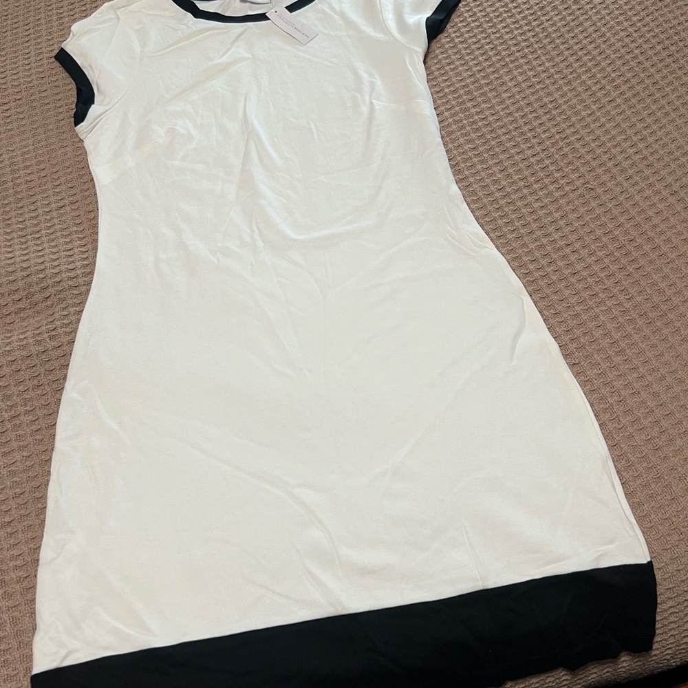 New York & Company Black and White Midi Dress